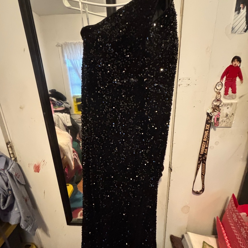 JJ house black sequins prom dress (tailored)